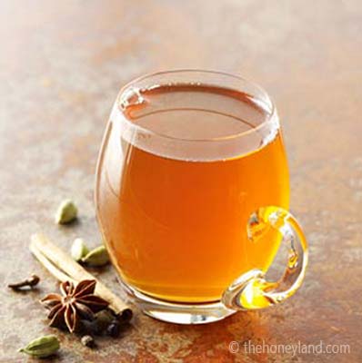 tè allo zenzero e cannella con miele di eucalipto